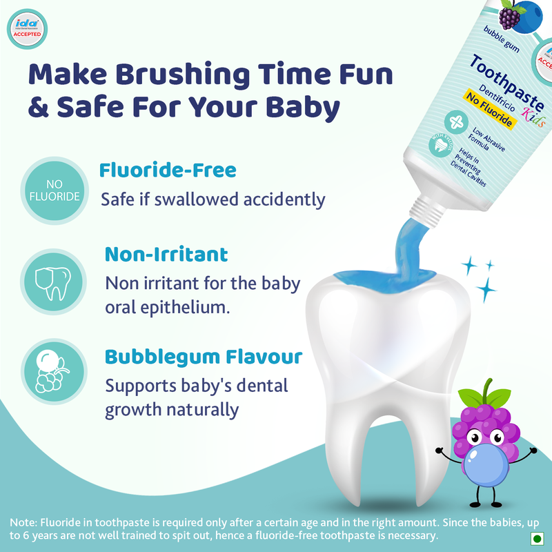 Tooth Paste Bubble Gum No Fluoride (1-6Y) (50g) image number 8